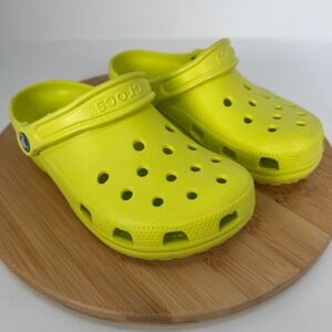 Crocs Classic Clog Neon Yellow Slip‎ On Shoes Women Men Size 5 M 7 W